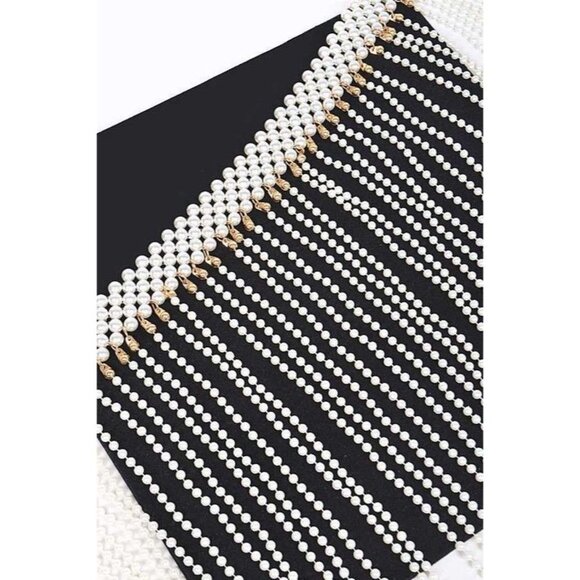 Fringe Pearl Statement Chain Belt main image 4